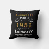 70誕生日1952黒金ゴールド追加ネームレトロ クッション (裏面)