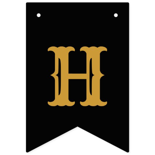 70誕生日1952黒金ゴールド追加ネームレトロ バンティングフラッグ (第2の旗)