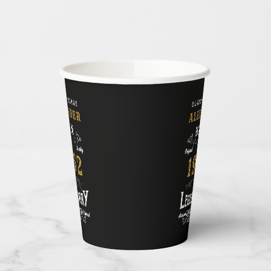 70誕生日1952黒金ゴールド追加ネームレトロ 紙コップ (左)