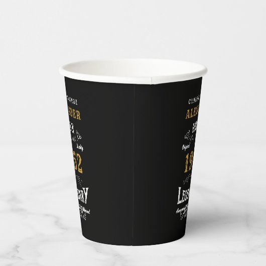 70誕生日1952黒金ゴールド追加ネームレトロ 紙コップ (右)