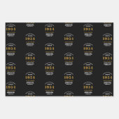 70誕生日1954ブラック金ゴールドシックエレガント ラッピングペーパーシート (正面)