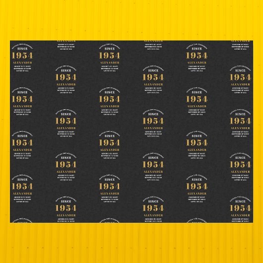 70誕生日1954ブラック金ゴールドシックエレガント 薄葉紙