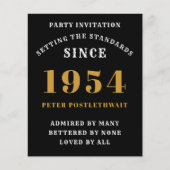 70誕生日1954ブラック金ゴールドパーソナライズされたのために チラシ (正面)