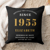 70誕生日1955ブラック金ゴールドレディパーソナライズされたズ クッション (ブランケット)