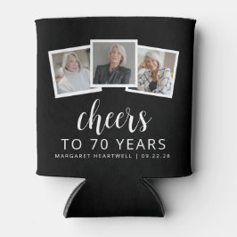 70誕生日3フォト白黒スクリプト応援 缶クーラー