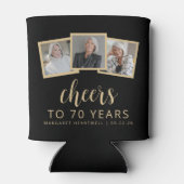 70誕生日3フォト白黒スクリプト応援 缶クーラー (裏面)