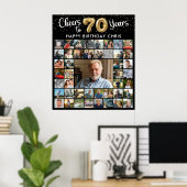 70誕生日45フォトコラージュ応援～70年 ポスター (ホームオフィス)