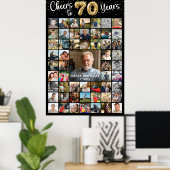 70誕生日55フォトコラージュ応援~70年 ポスター (ホームオフィス)