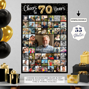 70誕生日55フォトコラージュ応援~70年 ポスター