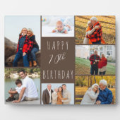70誕生日7フォトコラージュ温褐色 フォトプラーク (正面)