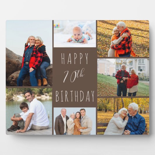 70誕生日7フォトコラージュ温褐色 フォトプラーク (正面)