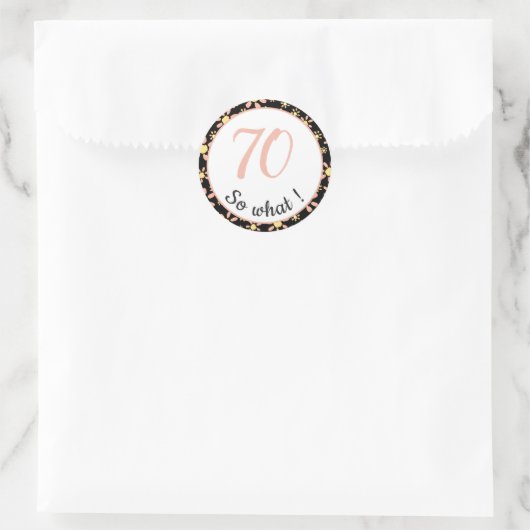 70誕生日70おもしろいだから何だやる気を起こさせる ラウンドシール (バッグ)