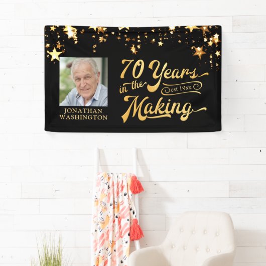 70誕生日70年のメイキング・金ゴールド・スターズ 横断幕 (インサイチュ)