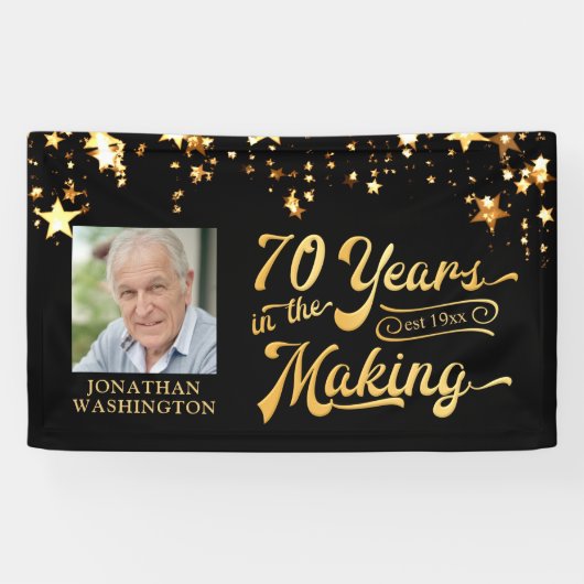 70誕生日70年のメイキング・金ゴールド・スターズ 横断幕 (横)