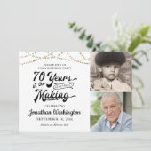 70誕生日70年の歴史を持つブラック金ゴールド 招待状 (スタンド正面)