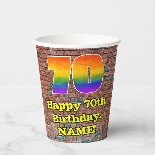 70誕生日:おもしろいグラフィティインスパイア – レボイン70 紙コップ (正面)