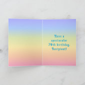 70誕生日—おもしろいケーキ&キャンドル、名前をカスタムする付き カード (内部)