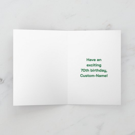 70誕生日:おもしろいレインボー#,名前をカスタムする&写真 カード (内部)