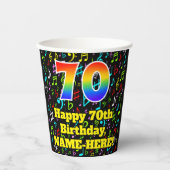 70誕生日:おもしろい音楽ノートPattern, Rainbow 70 紙コップ (正面)