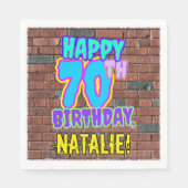 70誕生日～おもしろい、アーバングラフィティインスパイアルック スタンダードランチョンナプキン (正面)