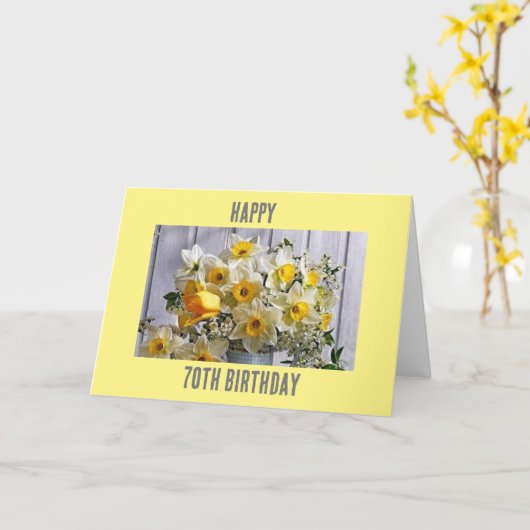 「70誕生日」があなたに願ってい気にる カード (黄色い花)