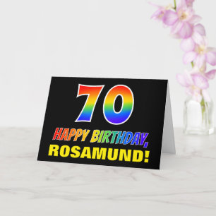 70誕生日:はっきりした,おもしろい,シンプル虹, 70 カード