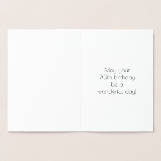 70誕生日~アールデコスタイル「70」と名前をカスタムする 箔カード (内部)
