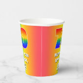 70誕生日: カラフル、おもしろいレインボーパターン# 70 紙コップ (右)