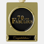70誕生日 ゴールドプレートバナーオーナメント (正面)