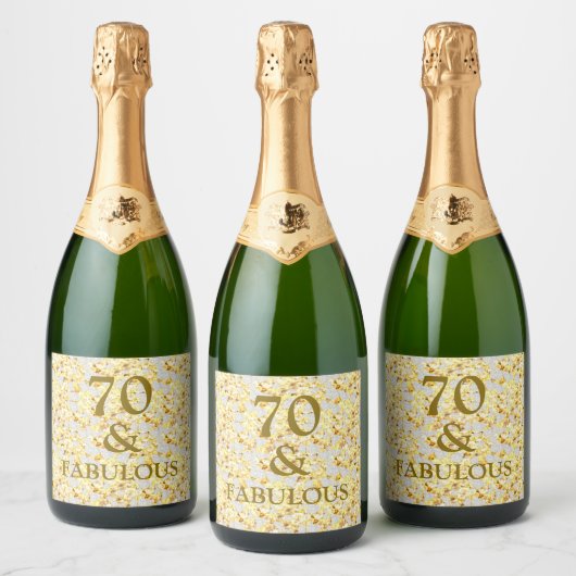 70誕生日 スパークリングワインラベル (ボトル)