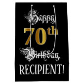 70誕生日～ファンシースクリプト；フェイク金ゴールド検索；名前 ミディアムペーパーバッグ (裏面)