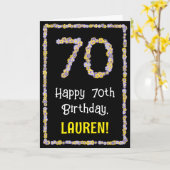 70誕生日:フローラ花数名前をカスタムする カード (黄色い花)