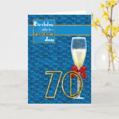 70誕生日 – 幾何学的誕生日カードシャンパン カード (黄色い花)