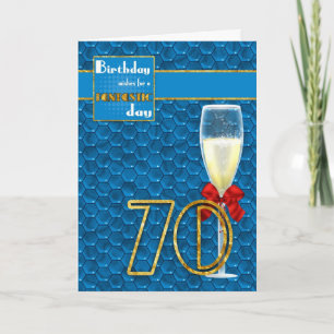 70誕生日 – 幾何学的誕生日カードシャンパン カード