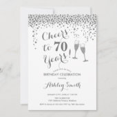 70誕生日-応援~70年銀白色 招待状 (正面)