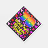 70誕生日：愛するハートパターン、虹# 70 スタンダードランチョンナプキン (角)