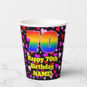 70誕生日:愛するハートパターン, Rainbow 70 紙コップ (正面)