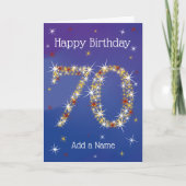 70誕生日 – 星の年齢70歳 – 青 カード (正面)
