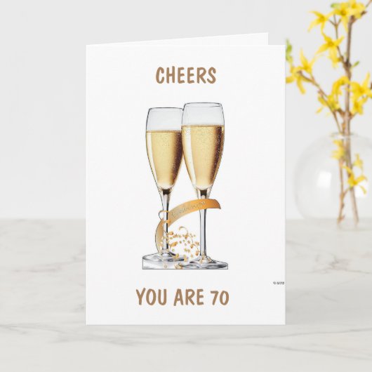 **70誕生日**祝お客様への応援 カード (黄色い花)