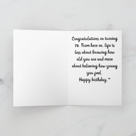 **70誕生日**美女に祈る カード (内部)