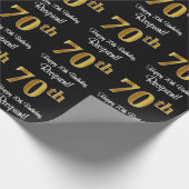 70誕生日:豪華エレガントなフェイク金ゴールドルック# ラッピングペーパー (角)