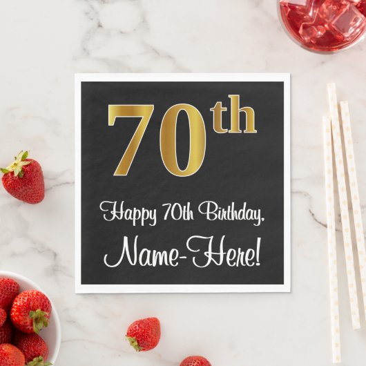 70誕生日~豪華エレガントなフェイク金ゴールド外観# スタンダードランチョンナプキン (インサイチュ)