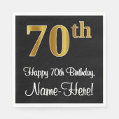 70誕生日~豪華エレガントなフェイク金ゴールド外観# スタンダードランチョンナプキン (正面)