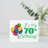 70誕生日(風船) ポストカード (スタンド正面)