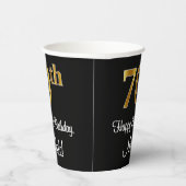 70誕生日 – 高級エレガント金ゴールドルッフェイクク# 紙コップ (右)