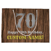 70誕生日: Country インスパイア Western  Look, Name ラージペーパーバッグ (裏面)