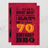 70誕生日BBQグリルアウト 招待状 (正面/裏面)