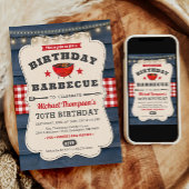 70誕生日BBQサマーバーベキューパーティー 招待状