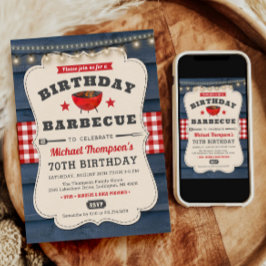 70誕生日BBQサマーバーベキューパーティー 招待状