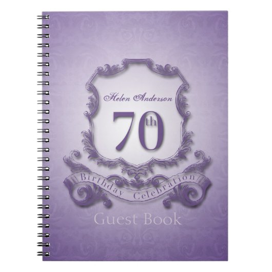 70誕生祝いカスタムフレームゲストブック ノートブック (正面)